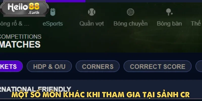 CR thể thao – Điểm Đến Cá Cược Hấp Dẫn Tại Hello88 3 Hơn 2000 môn thi đấu luôn được cập nhật mỗi ngày tại CR thể thao