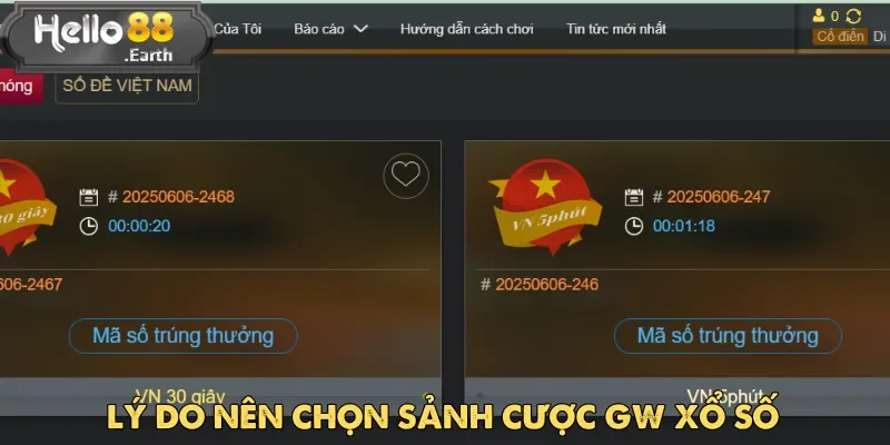 GW Xổ Số Tại Hello88 Được Giới Cá Cược Online Tin Chọn 2 GW xổ số nổi bật với loạt ưu điểm giúp thu hút đông đảo người chơi