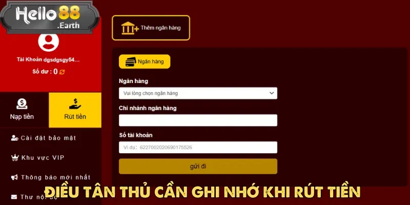 Rút Tiền Hello88 Dễ Dàng Với Công Nghệ Hiện Đại Nhất 2025 4 Ghi nhớ lưu ý giúp các tân binh thao tác rút tiền Hello88 một cách thuận lợi