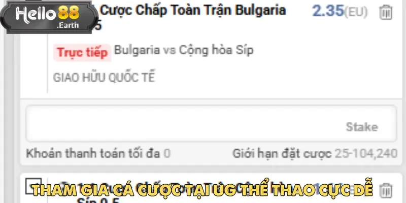 UG Thể Thao – Điểm Đến Thu Hút Hội Viên Hello88 Mới 3 Tham gia cá cược đổi thưởng tại UG thể thao chỉ trong vài bước đơn giản