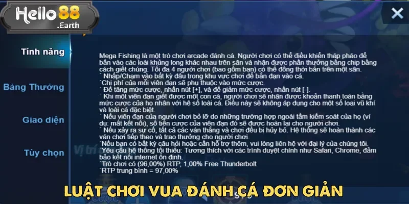 Vua Đánh Cá Hello88 – Trò chơi đổi thưởng hấp dẫn 3 Luật chơi Vua Đánh Cá đơn giản phù hợp với mọi đối tượng tham gia